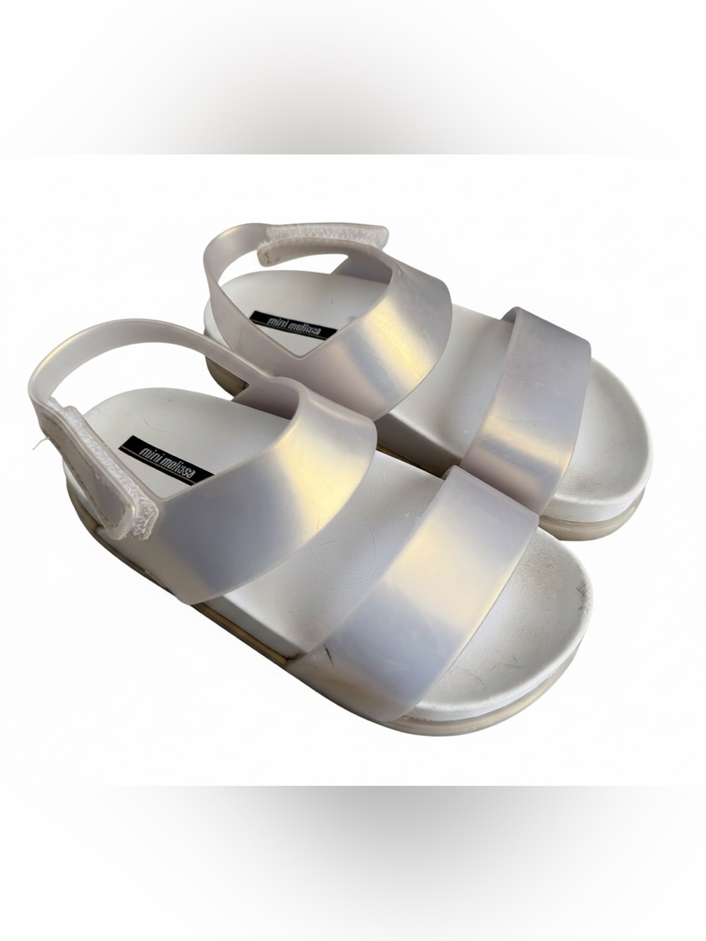 Mini Melissa Cosmic Jelly Sandals Girls US 10 Pearly Silver